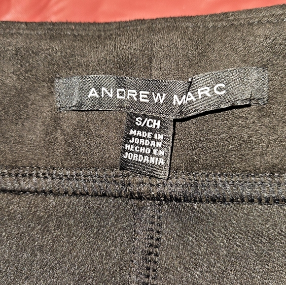 Andrew Marc Super Soft Stretch Faux Suede Pull On Pant szS Black Lk New - Picture 3 of 10